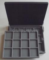 Éremtartó kazetta 1 kivehető tálcával, összesen 24 férőhellyel 50x50mm, újszerű állapotban!