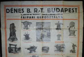 cca 1920 Dénes Faipari rt nagyméretű képes reklámplakát 60x50 cm