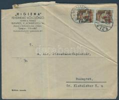 Inflation cover, (2. díjszabás) Kisegítő 1P/80f pár helyi levélen