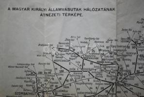 Kb. 1942 Magyarország vasúti és autóbusz térképe a visszafoglalt területekkel