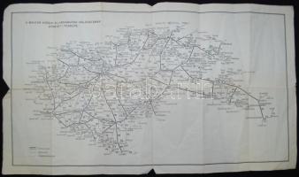 Kb. 1942 Magyarország vasúti és autóbusz térképe a visszafoglalt területekkel