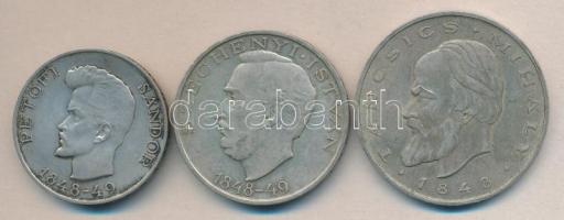 1948. 5Ft "Petőfi" + 10Ft "Széchenyi" + 20Ft "Táncsics" Ag sor T:2,2-
