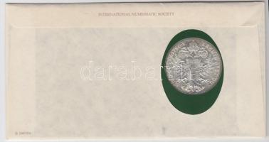 Ausztria 1780SF. Tallér Ag "Mária Terézia" utánveret ugandai bélyeges-érmés borítékon első...