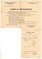 1945 Fasiszták által elhurcoltakat segítő bizottság adománygyűjtők röplapja