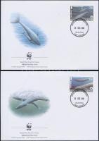 2003 WWF Kék-bálna sor Mi 353-356 4 FDC-n
