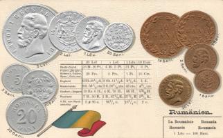 Set of Romanian coins Emb. litho