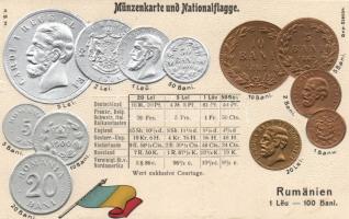 Set of Romanian coins Emb. litho