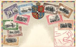 Set of Romanian stamps Emb. litho