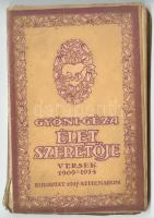 Gyóni Géza: Élet szeretője Versek 1909&#8211;1914. Első kiadás. Budapest, 1917. Athenaeum 127 p. A címlapot és a könyvdíszeket Prüner Arnold rajzolta (kissé szétvált)