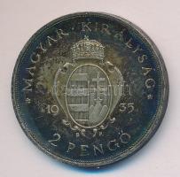 1935. 2P Ag &quot;Pázmány&quot; T:2 patina