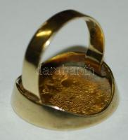 1915 Ausztria 1D Au "Ferenc József" (3.49g) utánveret 8K arany (Au) gyűrűbe foglalva / 
Au...