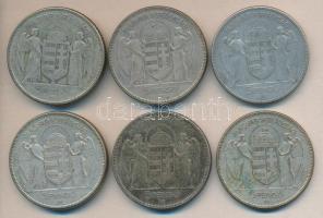 1930. 5P Ag &quot;Horthy-jobbra&quot; (6x) T:3