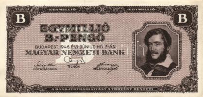 1946. 1.000.000BP (3x) nyomdai festékpöttyökkel T:I-