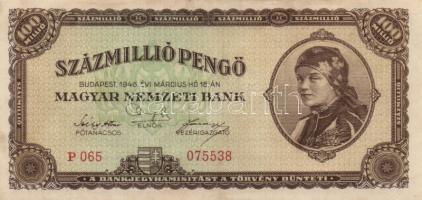 1946. 100.000.000P (12x) alacsony sorozatszámúak T:II,II-,III