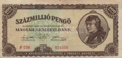 1946. 100.000.000P (12x) alacsony sorozatszámúak T:II,II-,III