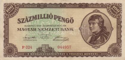 1946. 100.000.000P (12x) alacsony sorozatszámúak T:II,II-,III