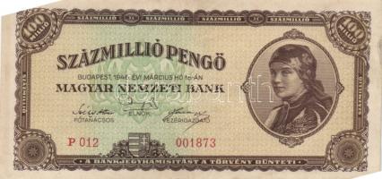 1946. 100.000.000P (12x) alacsony sorozatszámúak T:II,II-,III