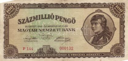 1946. 100.000.000P (12x) alacsony sorozatszámúak T:II,II-,III