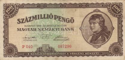 1946. 100.000.000P (12x) alacsony sorozatszámúak T:II,II-,III