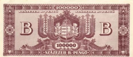 1946. 100.000BP (2x) színváltozatok, egyik vágáshibás T:I-