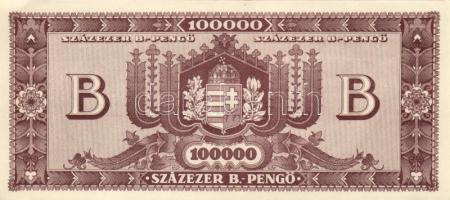 1946. 100.000BP (2x) színváltozatok, egyik vágáshibás T:I-