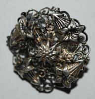 Ezüst (Ag) filigrán bross /  Silver filigree brooch d: 2,5cm, 3gr