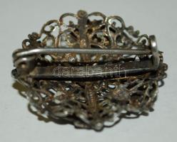 Ezüst (Ag) filigrán bross / 
Silver filigree brooch d: 2,5cm, 3gr