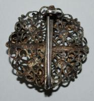 Ezüst (Ag) filigrán bross / 
Silver filigree brooch d: 2,5cm, 3gr