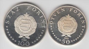 1968. 50Ft Ag + 100Ft Ag "Semmelweis" pár T:PP R!