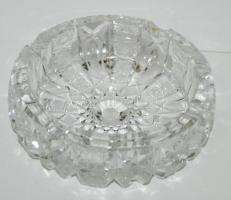 Kristály hamutál eredeti dobozában /  Crystal ashtray in original box, d: 15cm