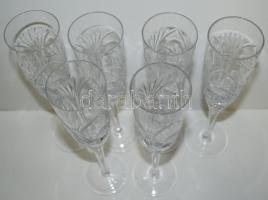 6db Használatlan dekoratív ólomkristály pezsgős pohár /
6 pcs of unused lead crystal champagne glass...