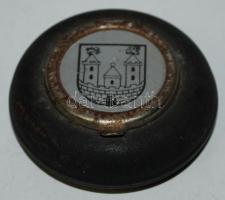 Városcímeres, vasból készült, régi kézi hamutartó / 
Vintage iron pocket ashtray d: 6cm