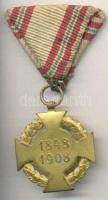 1908. "Katonai Jubileumi Kereszt" mellszalaggal T:2-,3 /
1908. Diamond Jubilee Cross for t...