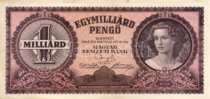 1946. 1.000.000.000P (4x) egymáshoz közeli sorszámmal T:I-,II fo