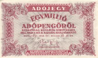 1946. 1.000.000AP (3x)fehér papír T:II