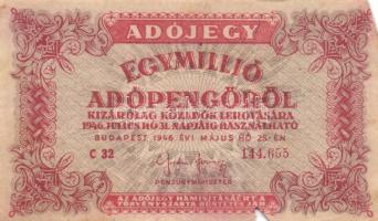 1946. 1.000.000AP fordított címer és hátlapi "amelyeknek" szöveggel! (5x) T:III,III-