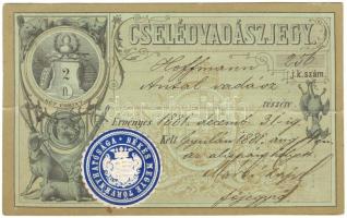 1881 Cselédvadászjegy, 2Ft