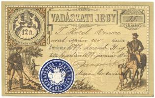 1877 Vadászati jegy 12Ft