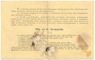 1877 Vadászati jegy 12Ft