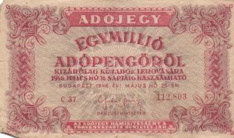 1946. 1.000.000AP fordított címer (16x) T:II-,III,III-