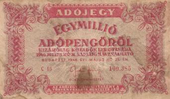 1946. 1.000.000AP fordított címer (16x) T:II-,III,III-