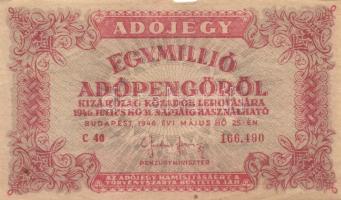 1946. 1.000.000AP fordított címer (16x) T:II-,III,III-