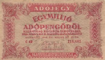 1946. 1.000.000AP fordított címer (16x) T:II-,III,III-