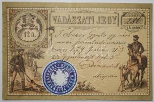 1878 Vadászati jegy 12Ft