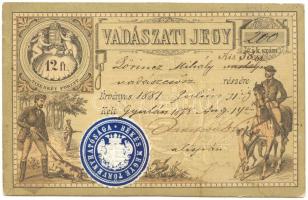 1878 Vadászati jegy 12Ft