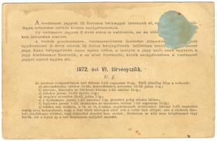 1878 Vadászati jegy 12Ft