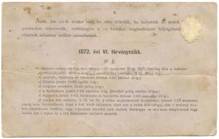 1881 Vadászati jegy 6Ft