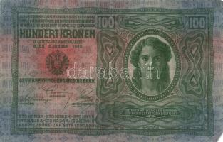 1912. 100K (10x) hamis és eredeti román körbélyegzővel, és fb. nélkül T:II-,III,III-