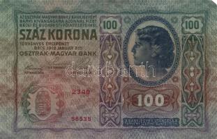 1912. 100K (10x) hamis és eredeti román körbélyegzővel, és fb. nélkül T:II-,III,III-