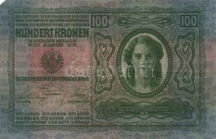 1912. 100K (10x) hamis és eredeti román körbélyegzővel, és fb. nélkül T:II-,III,III-